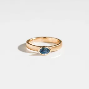 Montana Sapphire East-West Oval Ring in 14k Gold