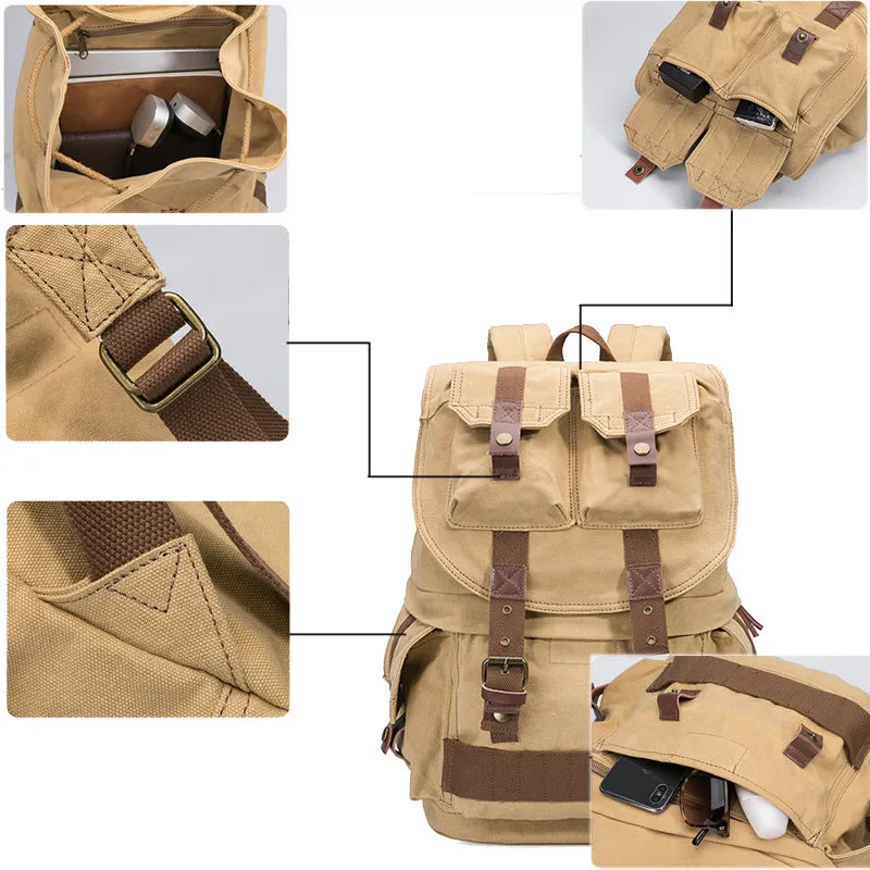 Multifuction Canvas Backpack Camera Ruckpack