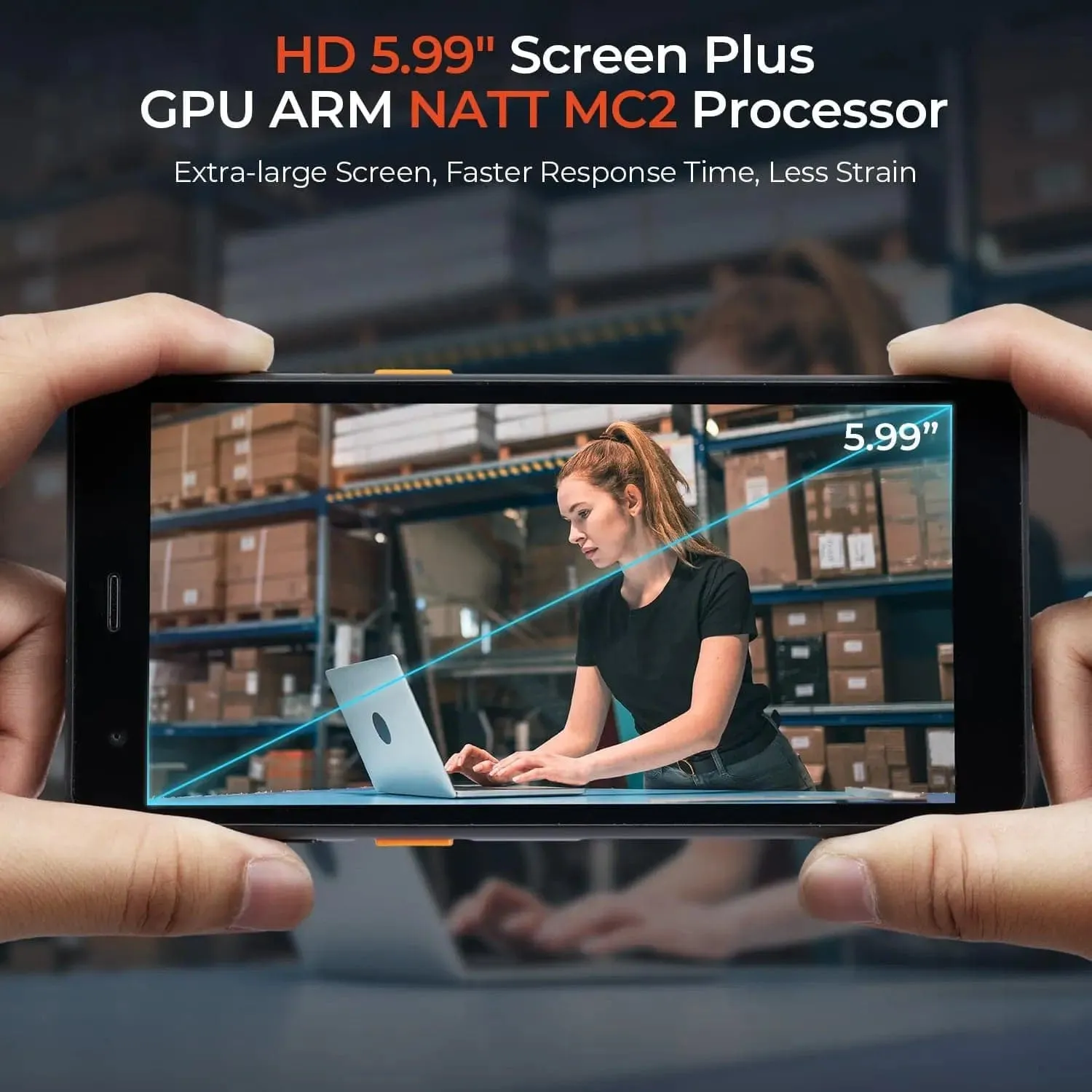 MUNBYN PDA, Android Barcode Scanner with Full Screen, Andriod 12 Scanner, 5G PDA, Equipped with SE4710 Zebra Scanner Engine, 5.99" Mobile Computer Handheld 4 64GB, BT/Wi-Fi Inventory Scanner