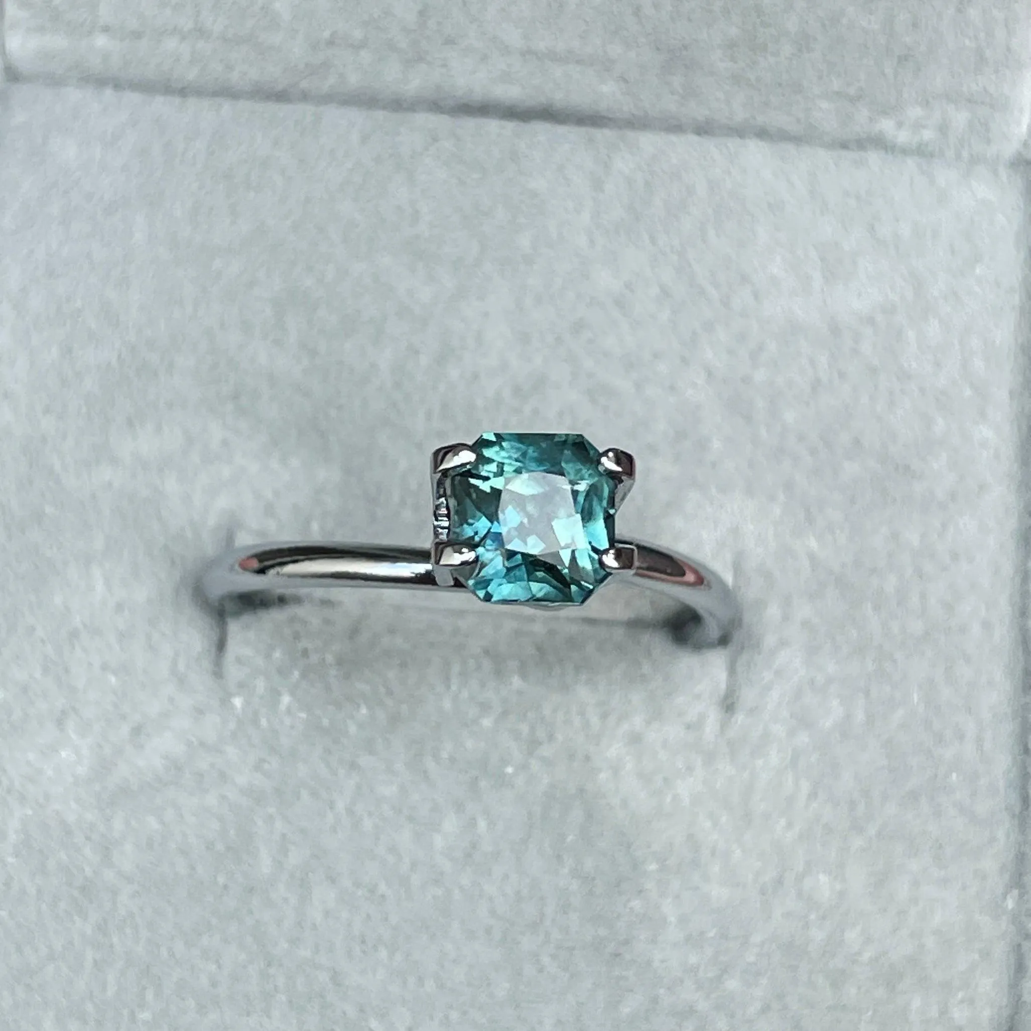 Natural Blue Green Sapphire Radiant Cut 1.43 Carat