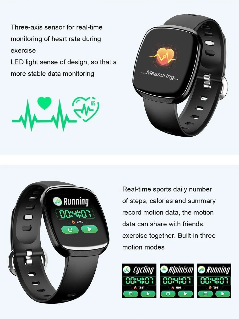 New Bluetooth Sport Smart Watch Men IP67 Waterproof Pedometer Heart Rate Monitor Call Reminder Smartwatch For ios Android