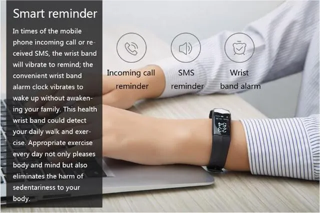 New Heart Rate Blood Pressure Smart Bracelet Activity Tracker for iPhone Android Sleep Pedometer