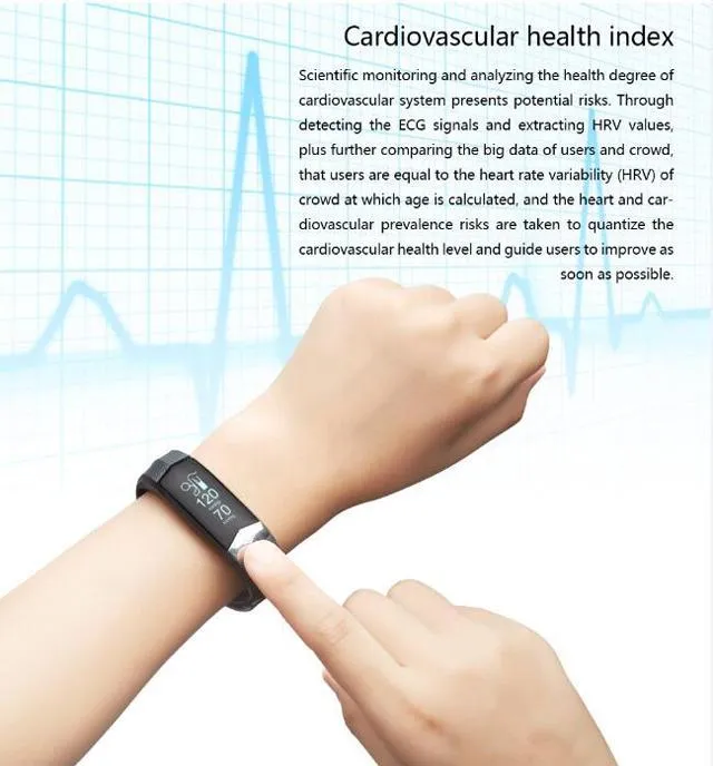 New Heart Rate Blood Pressure Smart Bracelet Activity Tracker for iPhone Android Sleep Pedometer