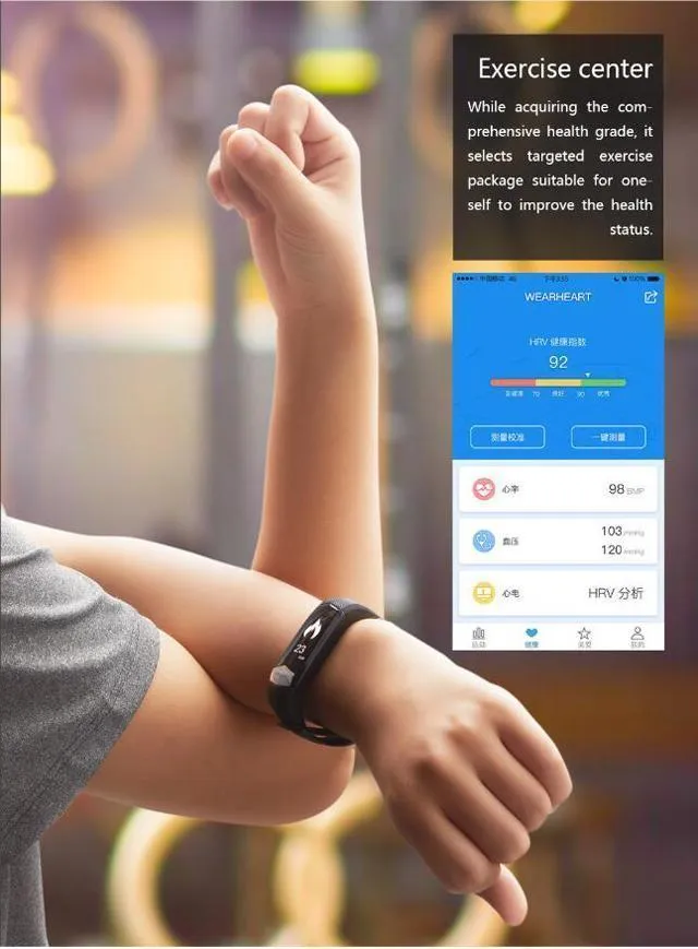 New Heart Rate Blood Pressure Smart Bracelet Activity Tracker for iPhone Android Sleep Pedometer