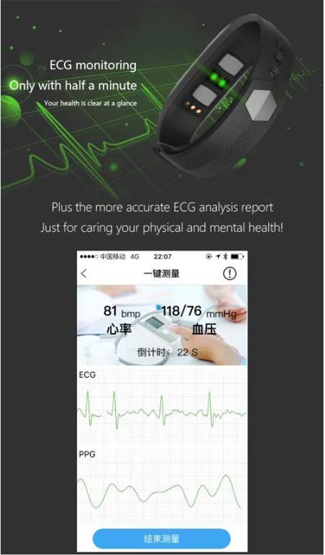 New Heart Rate Blood Pressure Smart Bracelet Activity Tracker for iPhone Android Sleep Pedometer