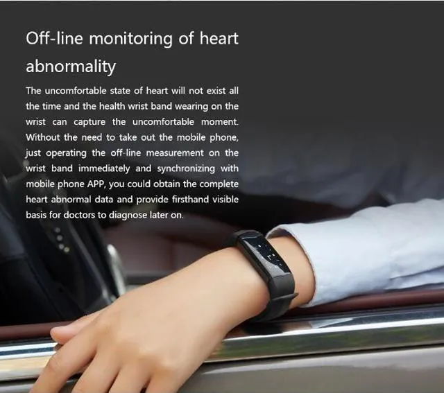 New Heart Rate Blood Pressure Smart Bracelet Activity Tracker for iPhone Android Sleep Pedometer