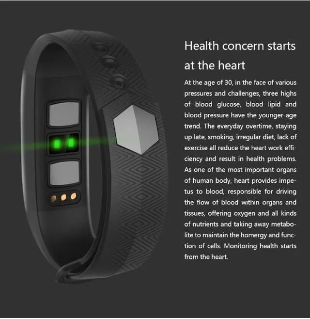 New Heart Rate Blood Pressure Smart Bracelet Activity Tracker for iPhone Android Sleep Pedometer