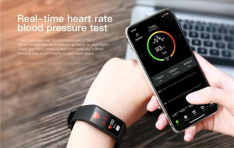 New Heart Rate Colour Screen Wristband Smartwatch Waterproof Activity Fitness Tracker For iPhone Android