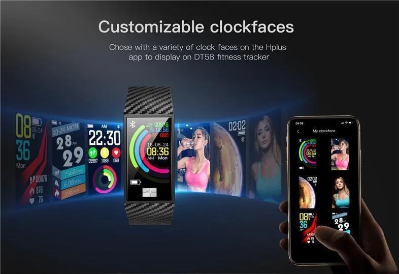 New Heart Rate Colour Screen Wristband Smartwatch Waterproof Activity Fitness Tracker For iPhone Android