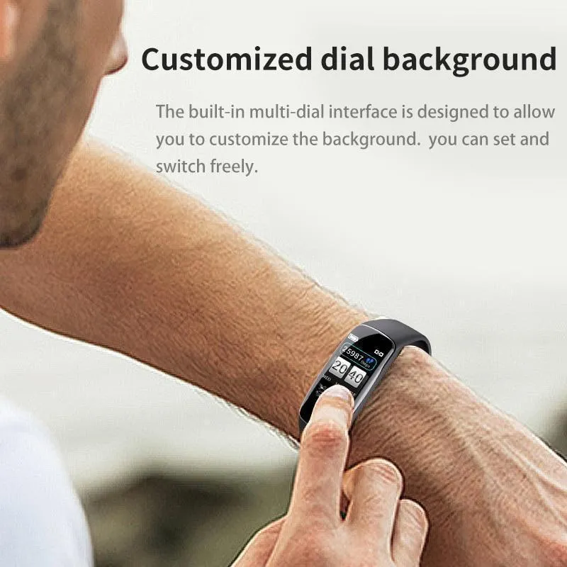 New IP67 Waterproof Heart Rate Fitness Tracker Smart Bracelet Watch For IOS Android