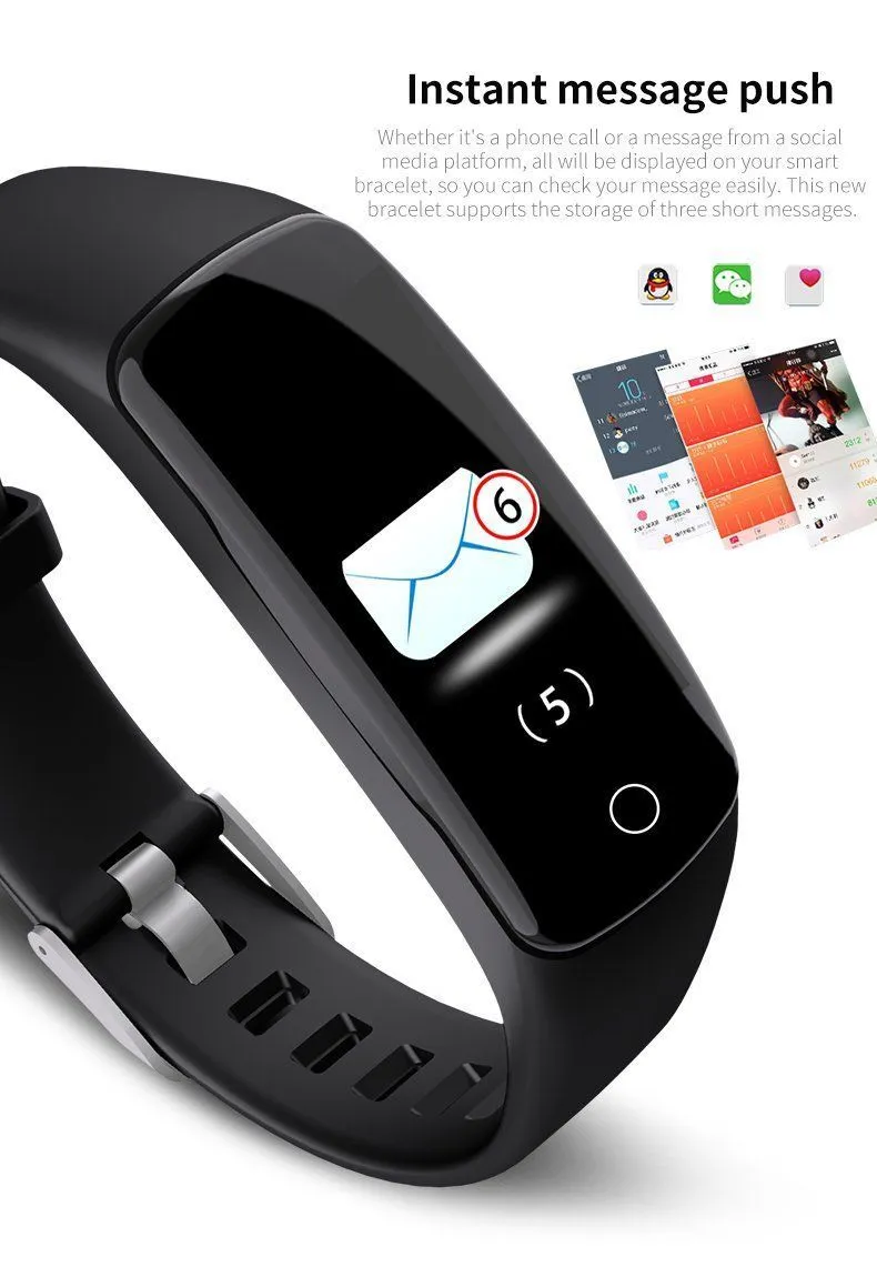 New IP67 Waterproof Heart Rate Fitness Tracker Smart Bracelet Watch For IOS Android