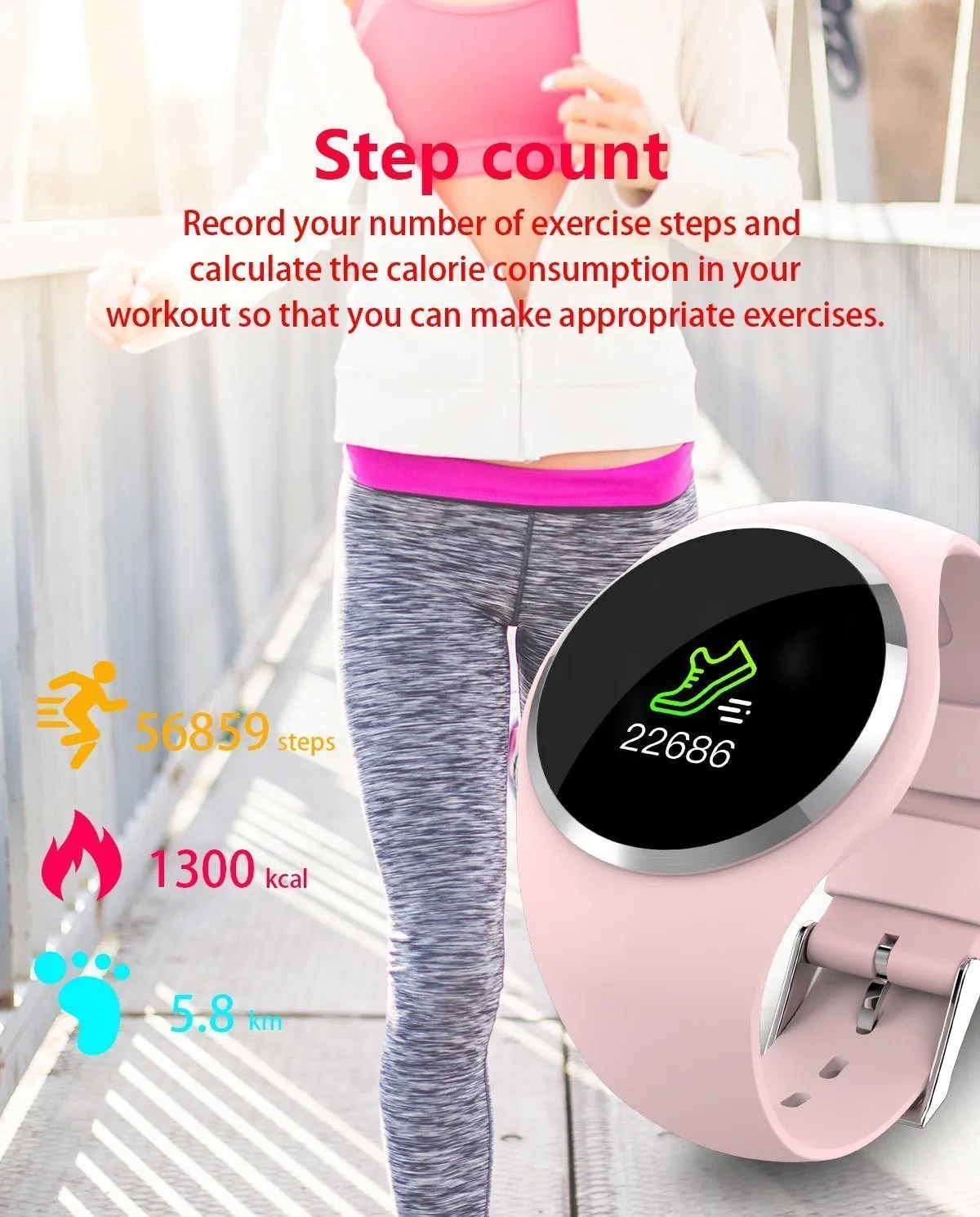 New Smart Band Bracelet Heart Rate Monitor Wrist Smart Wristband Fitness Tracker Blood Pressure Watch
