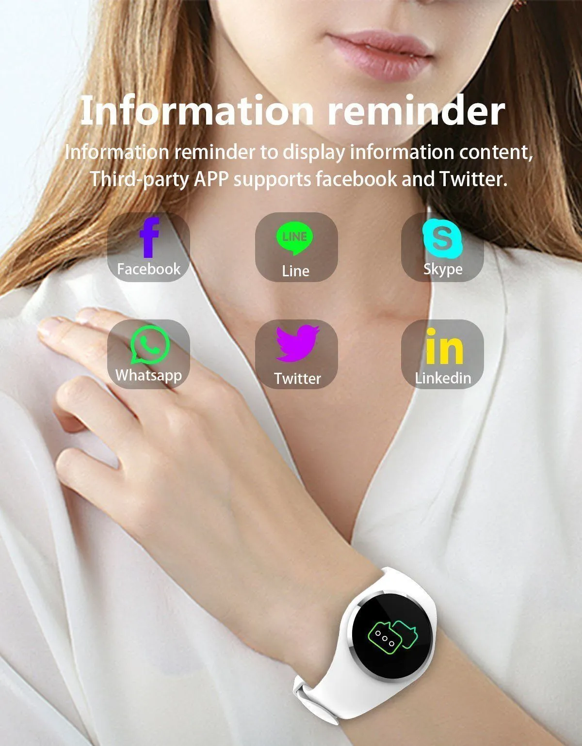 New Smart Band Bracelet Heart Rate Monitor Wrist Smart Wristband Fitness Tracker Blood Pressure Watch