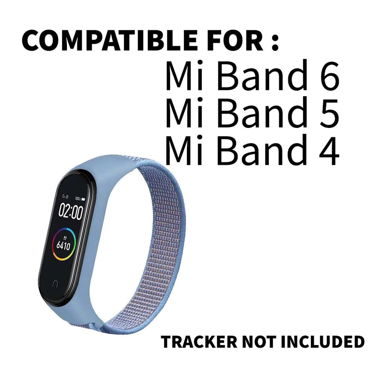 Nylon Wristband Strap for Mi Band 6/5/4/3-Cerulean