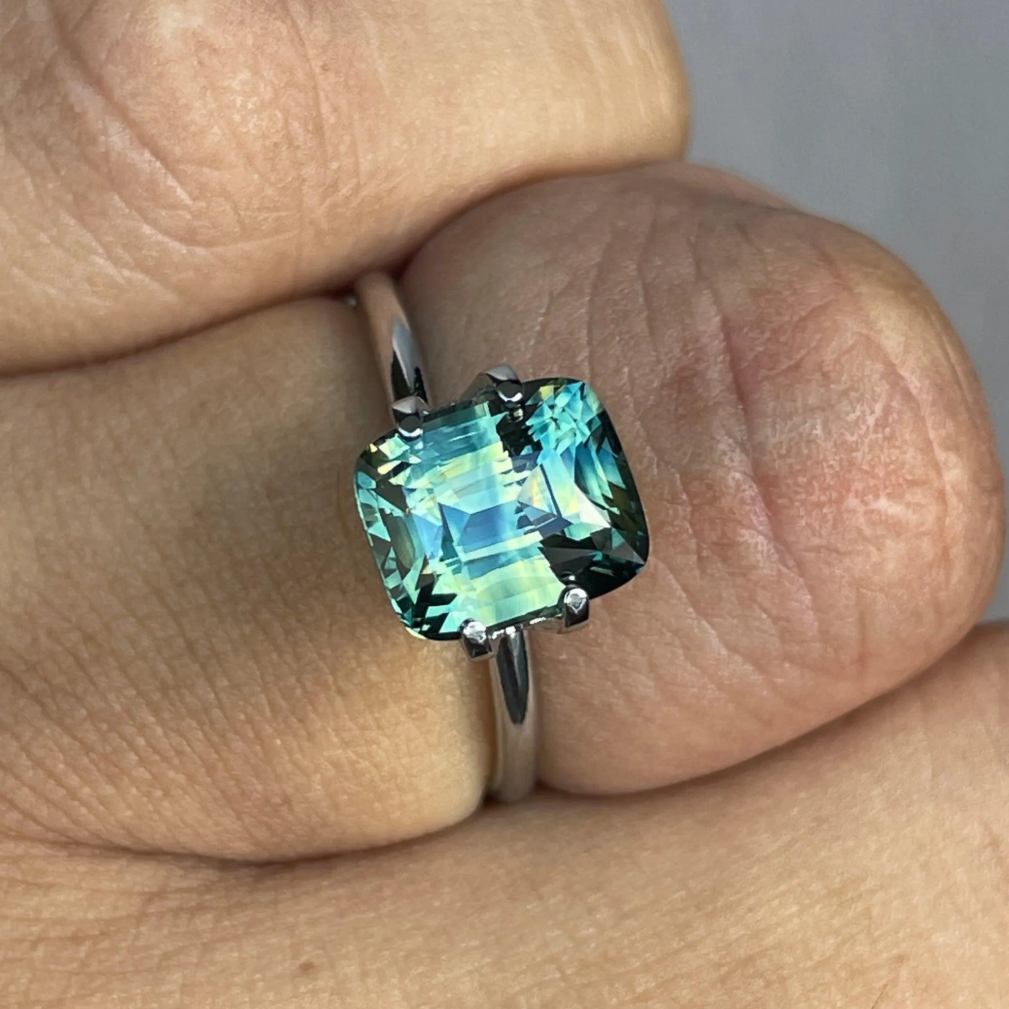 Parti Sapphire l 3.53 Ct l Cushion l 7.50 x 8.90 x 5.50mm l Fine Sapphires For Bespoke Engagement Ring l Madagascar Origin