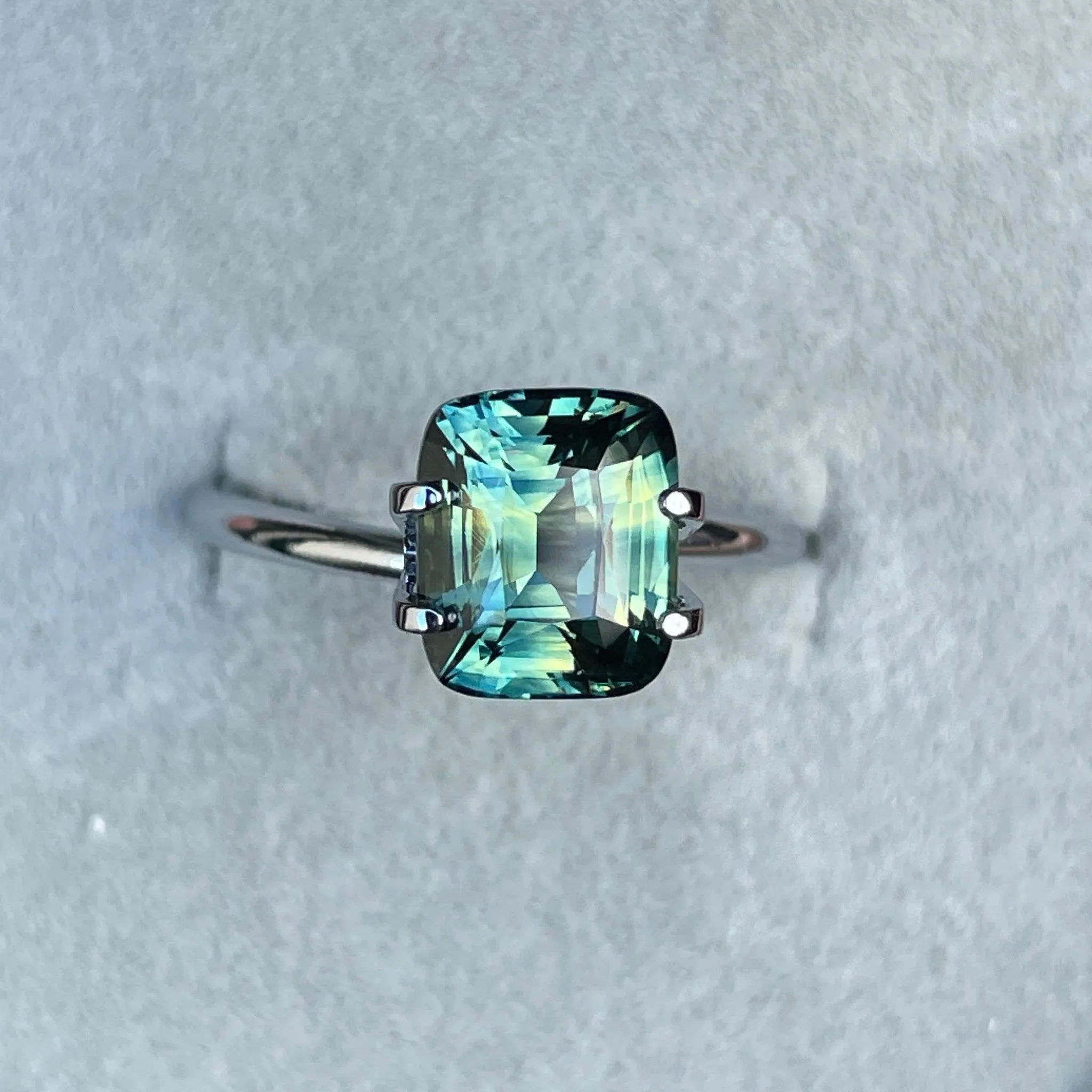 Parti Sapphire l 3.53 Ct l Cushion l 7.50 x 8.90 x 5.50mm l Fine Sapphires For Bespoke Engagement Ring l Madagascar Origin
