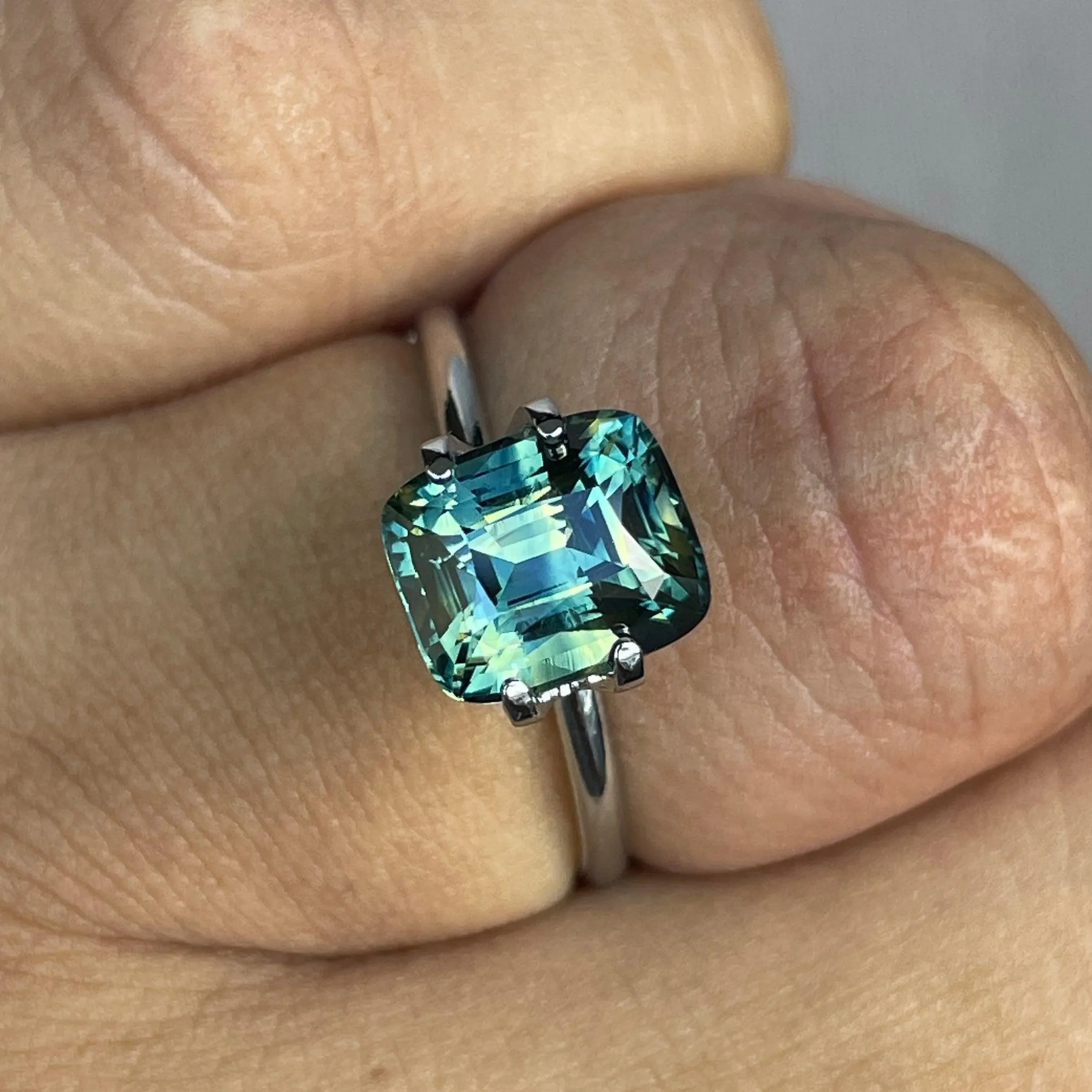 Parti Sapphire l 3.53 Ct l Cushion l 7.50 x 8.90 x 5.50mm l Fine Sapphires For Bespoke Engagement Ring l Madagascar Origin