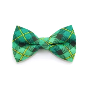 Pet Bow Tie - "Dublin" - Green Plaid Bow Tie / St. Patrick's Day / Irish / For Cats   Small Dogs (One Size)