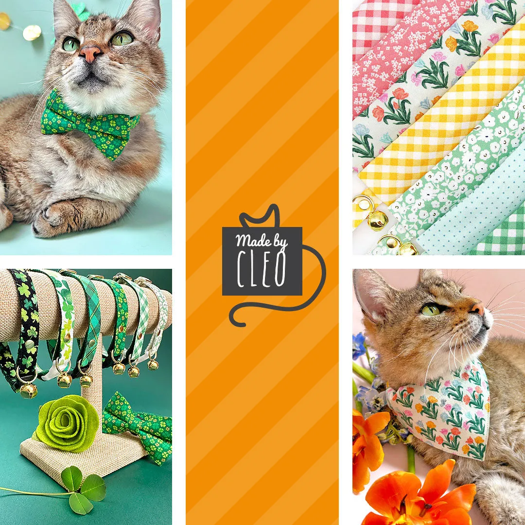 Pet Bow Tie - "Dublin" - Green Plaid Bow Tie / St. Patrick's Day / Irish / For Cats   Small Dogs (One Size)