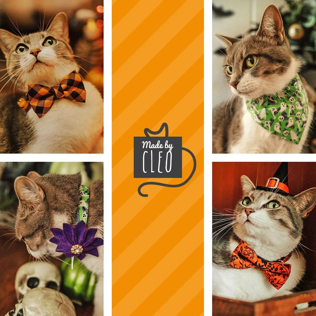 Pet Bow Tie - "Moonlight - Purple" - Moon & Stars Cat Bow Tie / Celestial, Zodiac, Magic, Astronomy, Lunar / For Cats   Small Dogs (One Size)