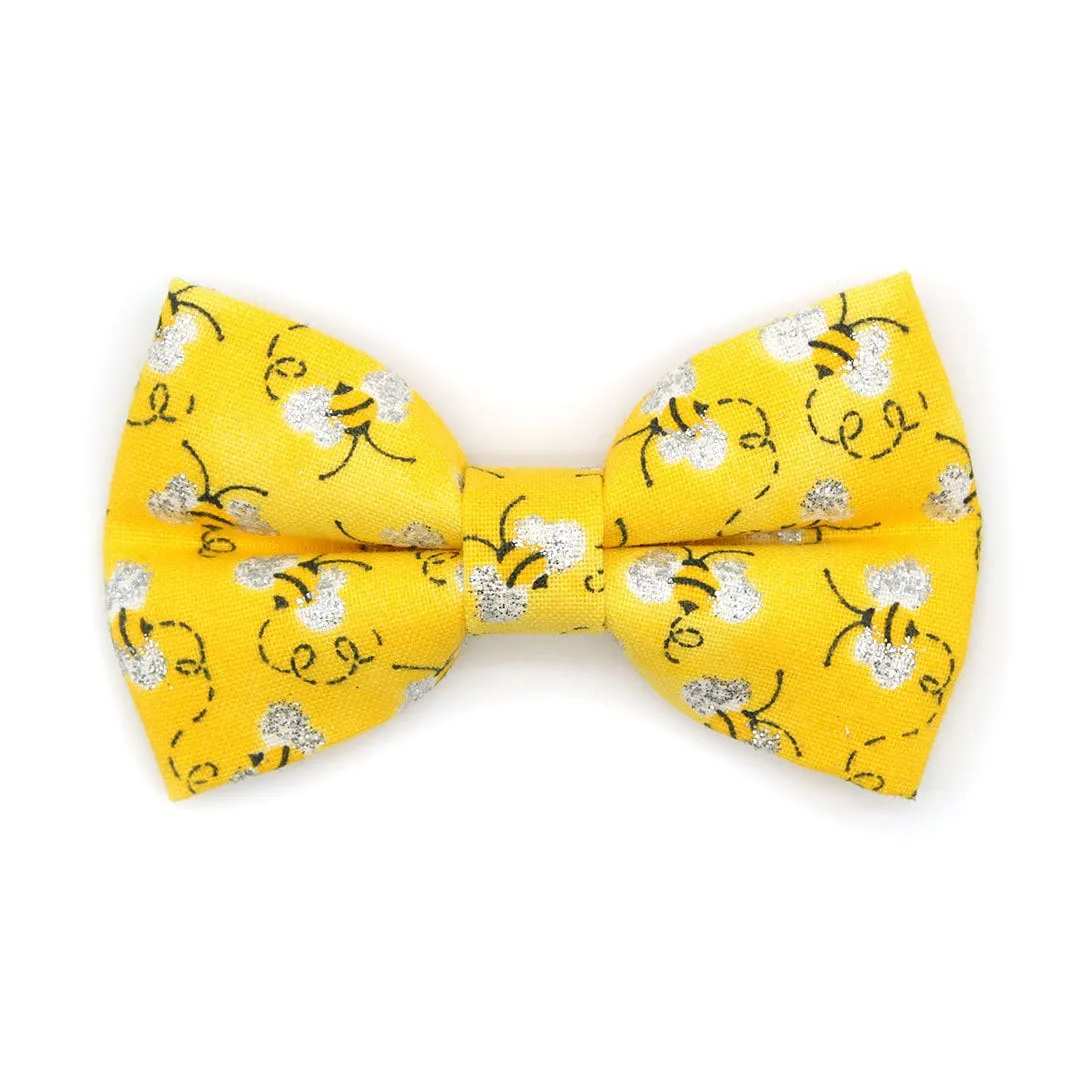 Pet Bow Tie - "Show Me The Honey" - Yellow Bee Cat Bow Tie / Spring   Summer / For Cats   Small Dogs (One Size)