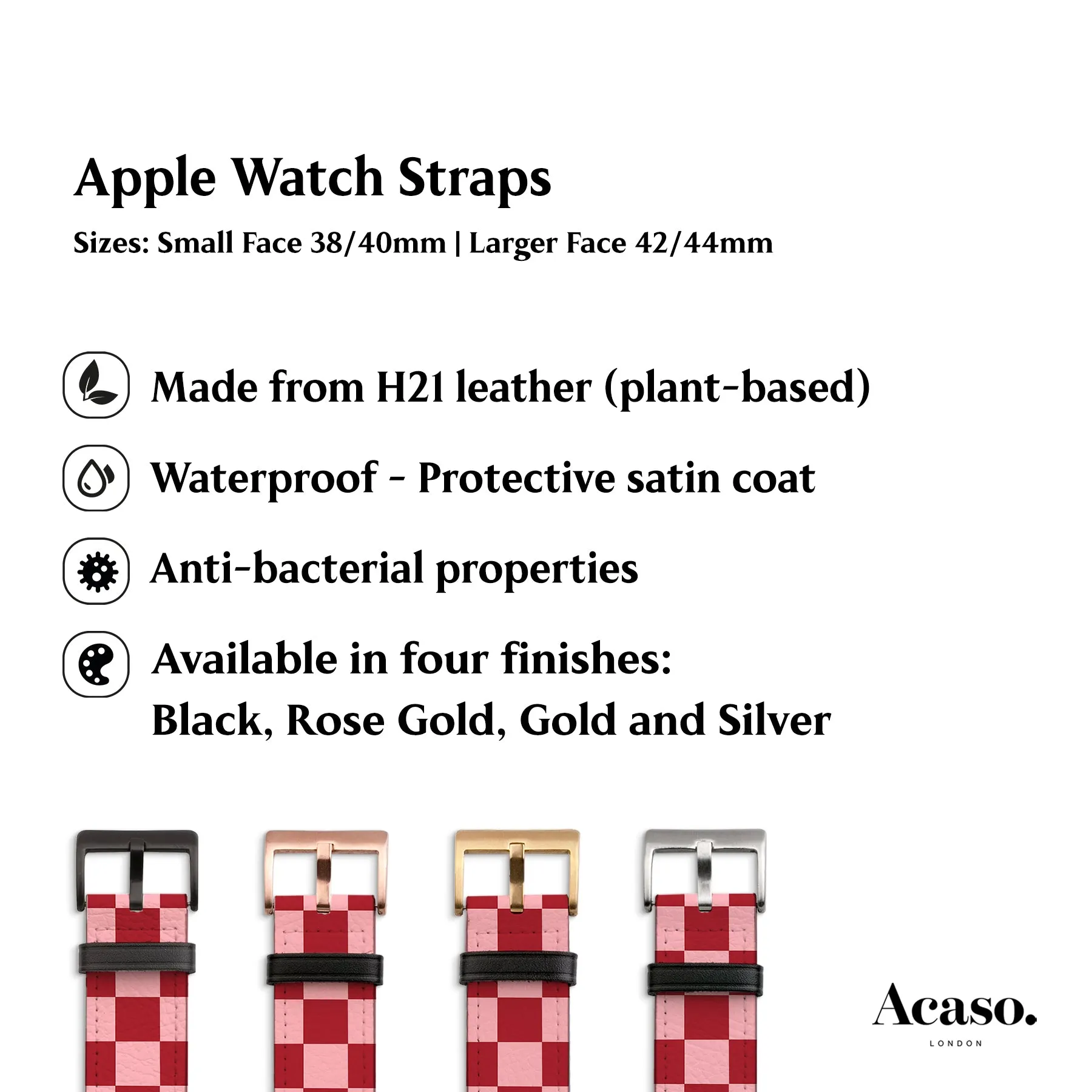 Pink Red Checkers Apple Watch Strap
