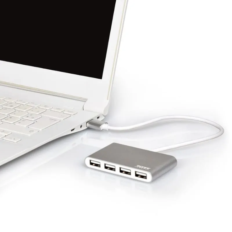 Port Usb2.0 To 4 X Usb2.0 480Mbps 4 Port Hub - Silver