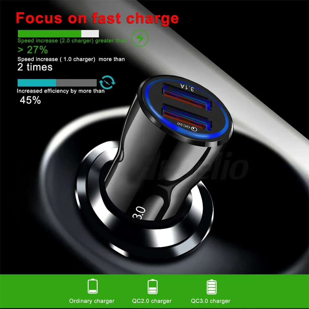 Portable Qc3.0 Fast Charge Dual Port Car Charger Overheating