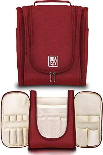 Premium Hanging Travel Toiletry Bag for Women and Men, Hygiene Bag, Bathroom and Shower Organizer Kit with Elastic Band Holders for Toiletries, Cosmetics, Makeup, Brushes