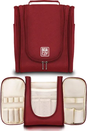 Premium Hanging Travel Toiletry Bag for Women and Men, Hygiene Bag, Bathroom and Shower Organizer Kit with Elastic Band Holders for Toiletries, Cosmetics, Makeup, Brushes