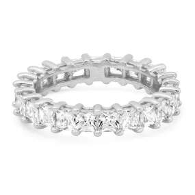 PRINCESS CUT ETERNITY RING, SILVER