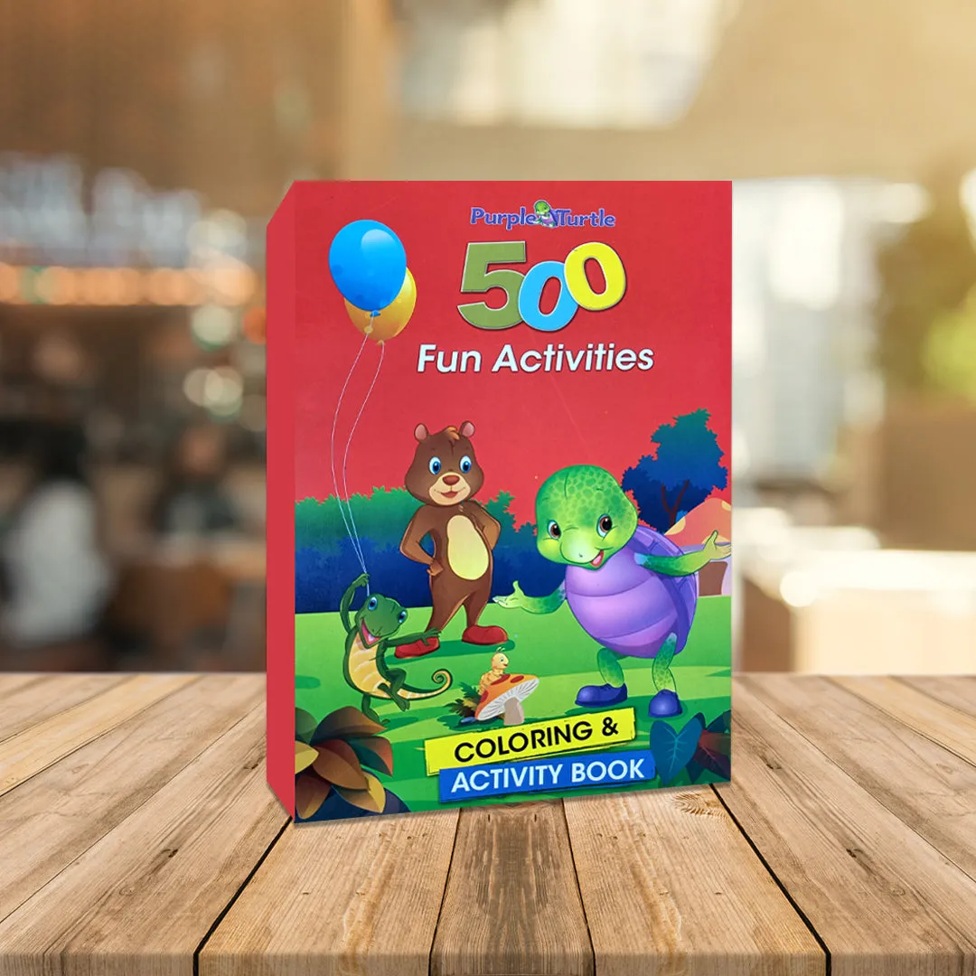 Purple Turtle 500 Fun Activity- Coloring and Activity Book