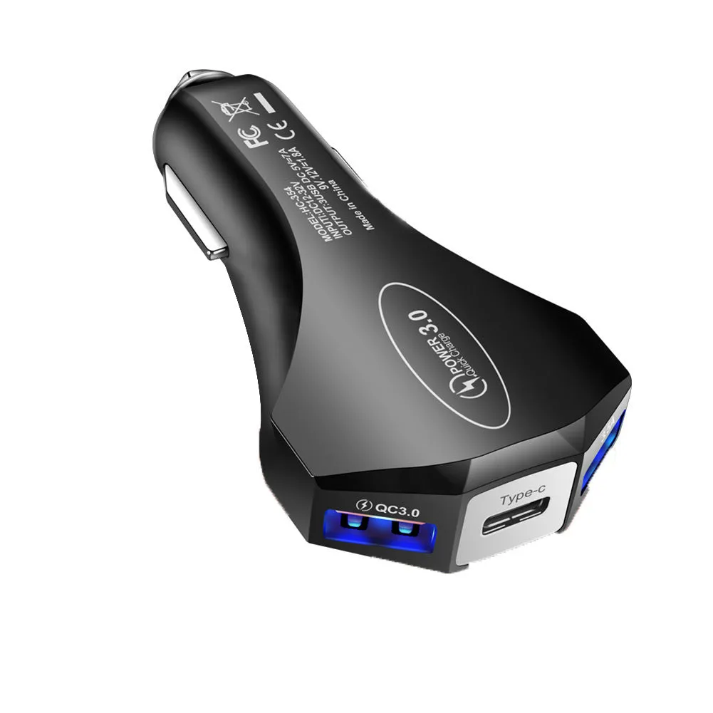 QC3.0 3.5A 2USB Type-c Car Charger Constant Temperature Fast