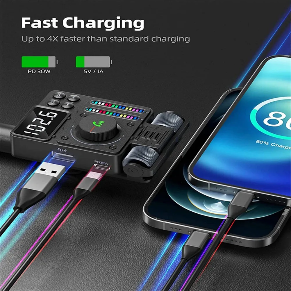 Qc3.0 Car Transmitter Hands-Free Calls Wireless Radio Transmitter