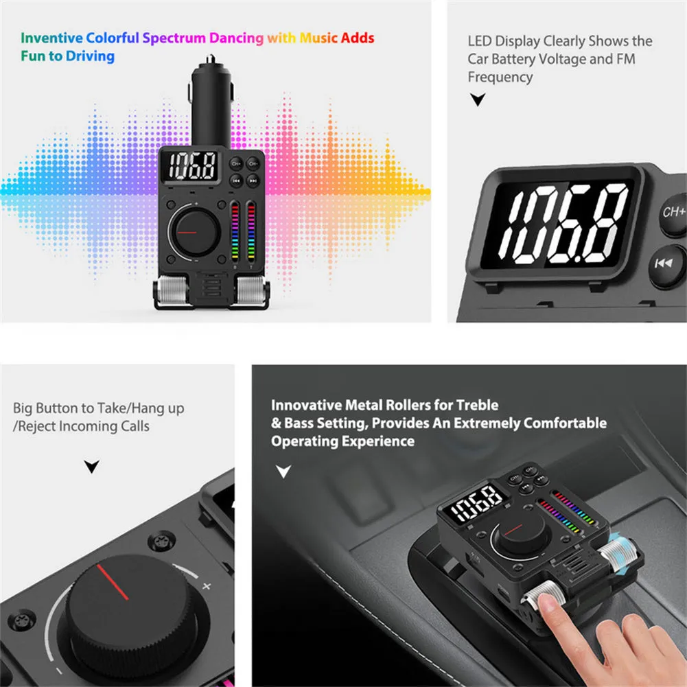 Qc3.0 Car Transmitter Hands-Free Calls Wireless Radio Transmitter