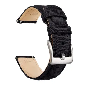 Ritche Black Sailcloth Quick Release Watch Band