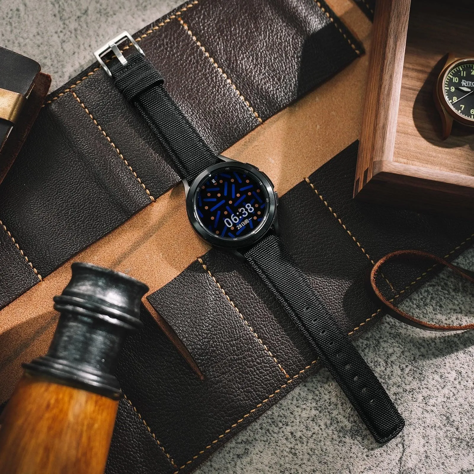 Ritche Black Sailcloth Quick Release Watch Band