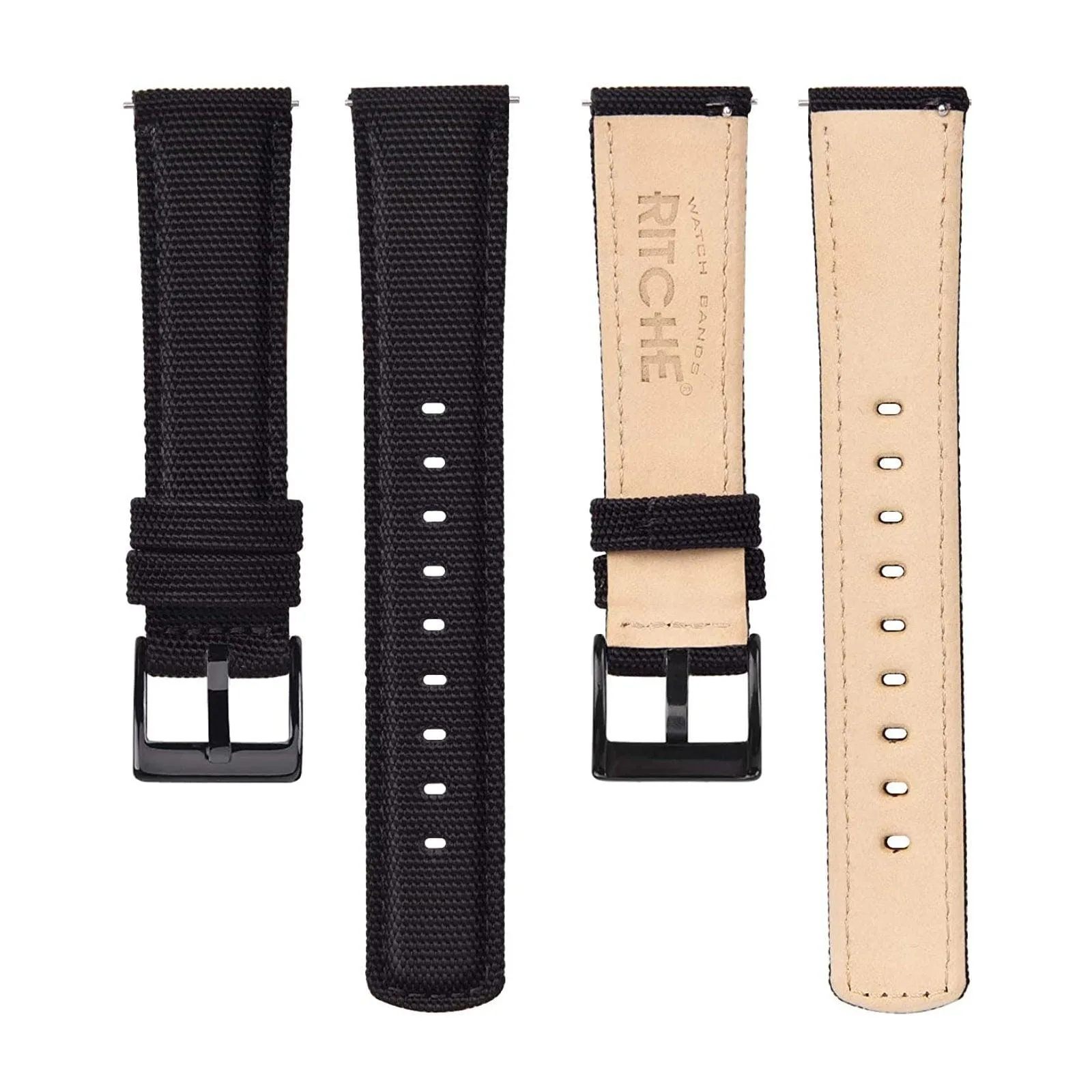 Ritche Black Sailcloth Quick Release Watch Band