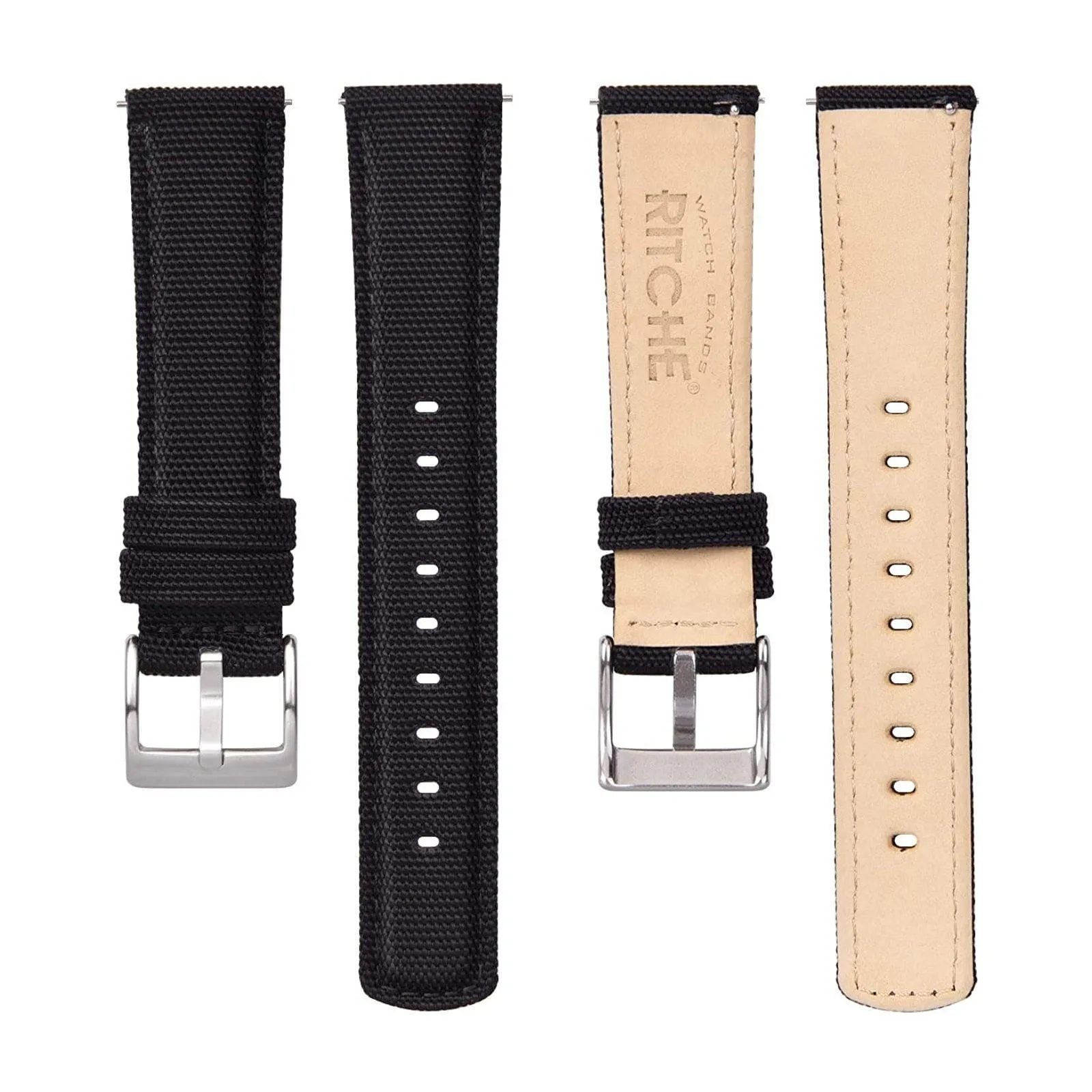 Ritche Black Sailcloth Quick Release Watch Band