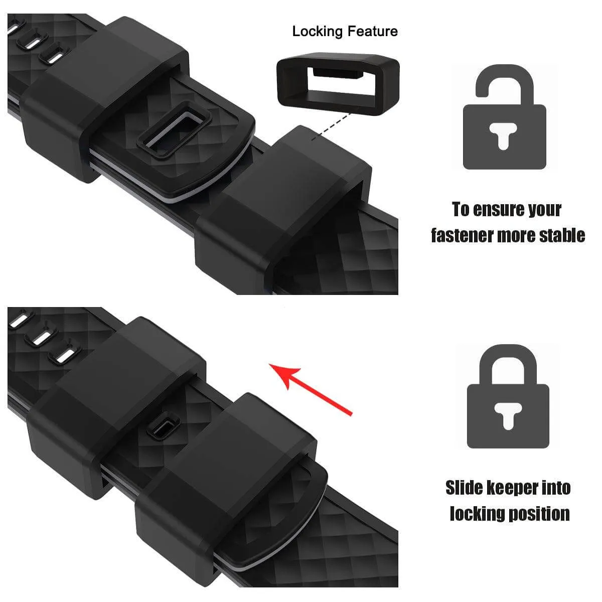 Ritche Black/Grey Classic Silicone Quick Release Watch Straps Bands