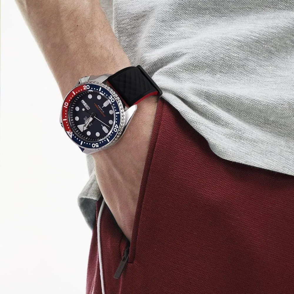 Ritche Black/Red Classic Silicone Quick Release Watch Bands