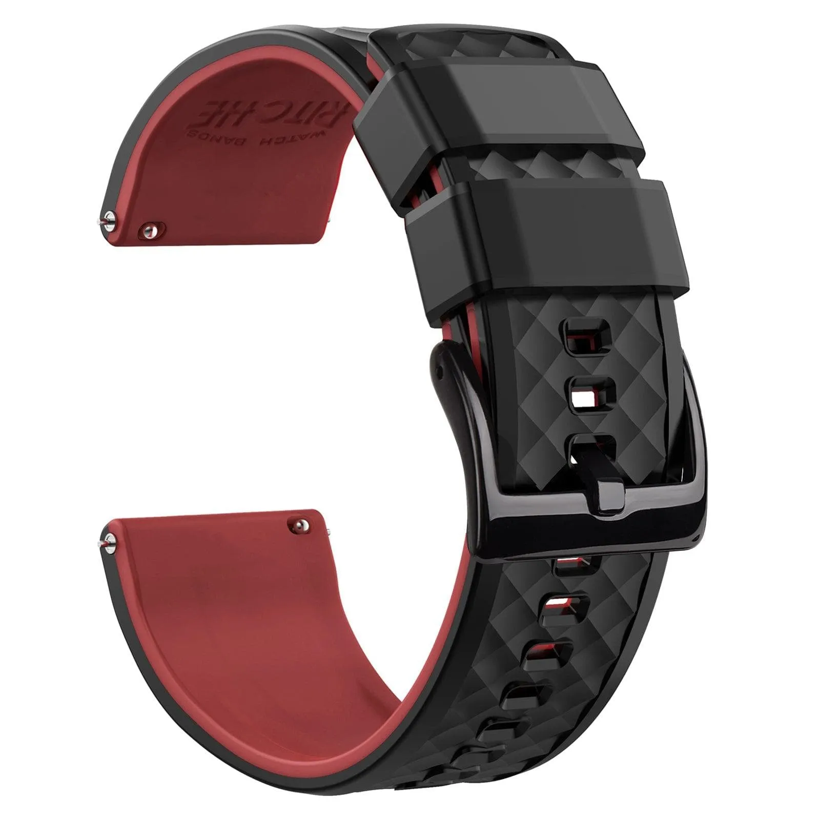 Ritche Black/Red Classic Silicone Quick Release Watch Bands