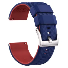 Ritche Blue Red Classic Silicone Watch Straps Bands-Blue/red
