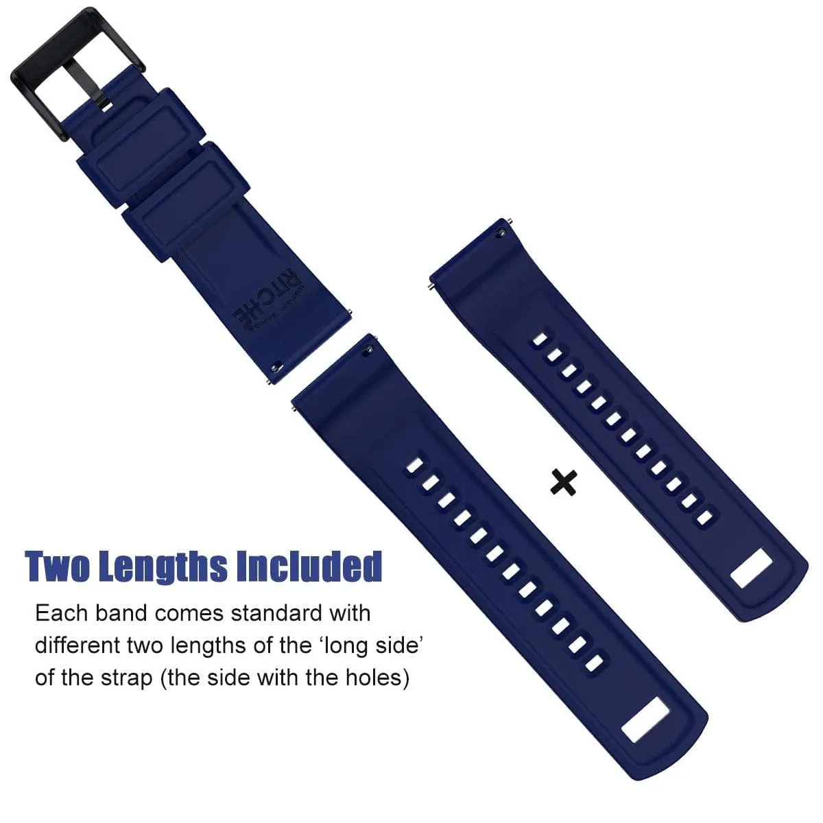 Ritche Navy Blue Classic silicone Rubber Watch Bands