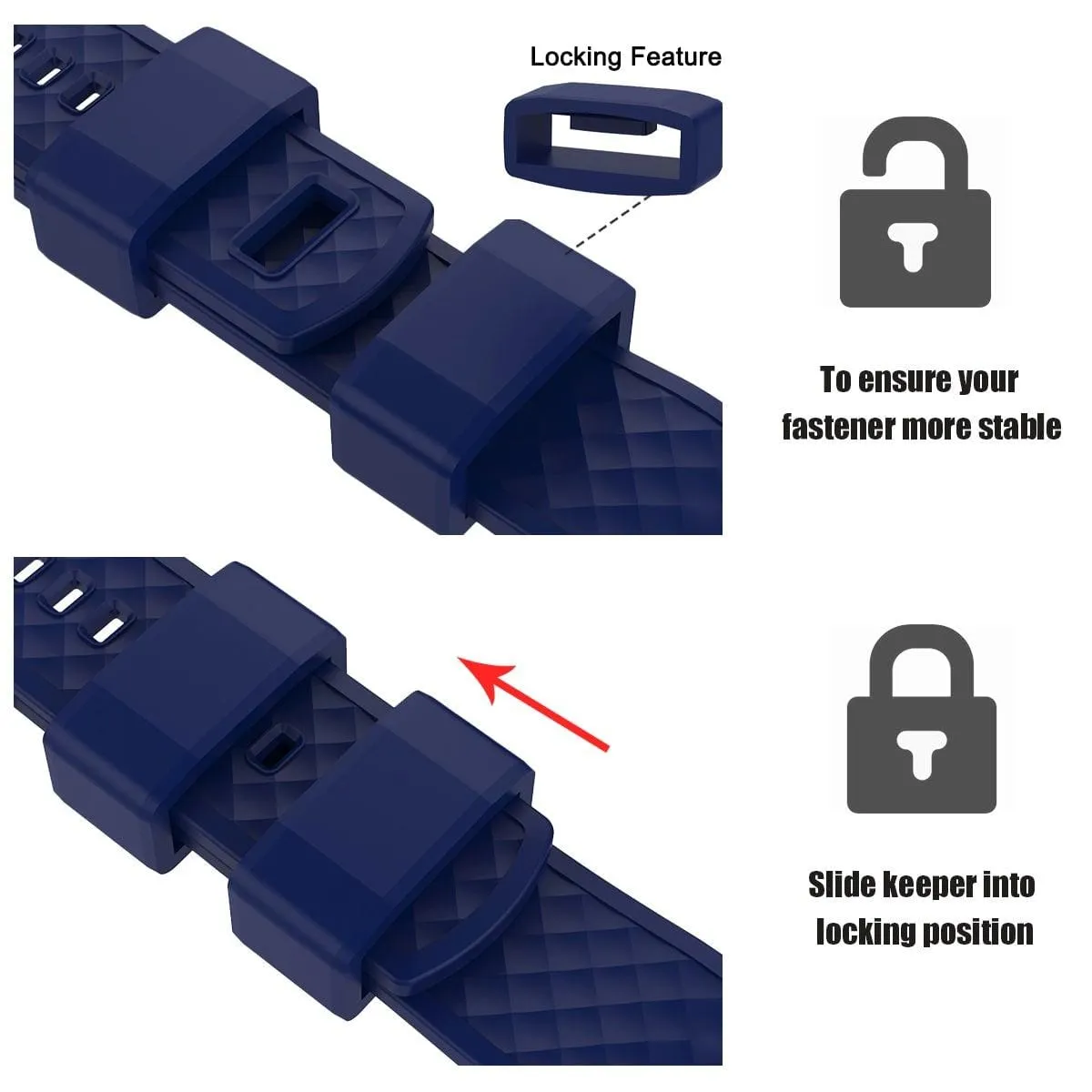 Ritche Navy Blue Classic silicone Rubber Watch Bands