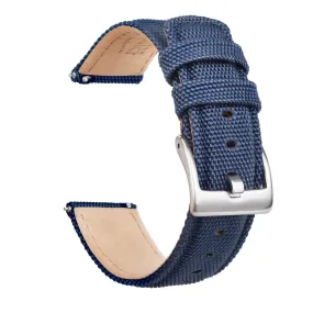 Ritche Navy Blue Sailcloth Quick Release Watch Band