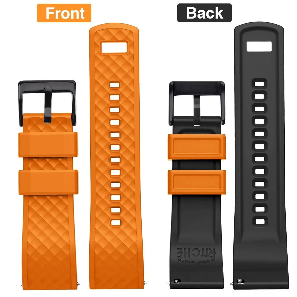 Ritche Orange Classic Silicone Watch Bands