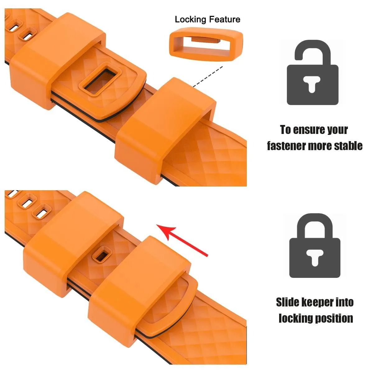 Ritche Orange Classic Silicone Watch Bands