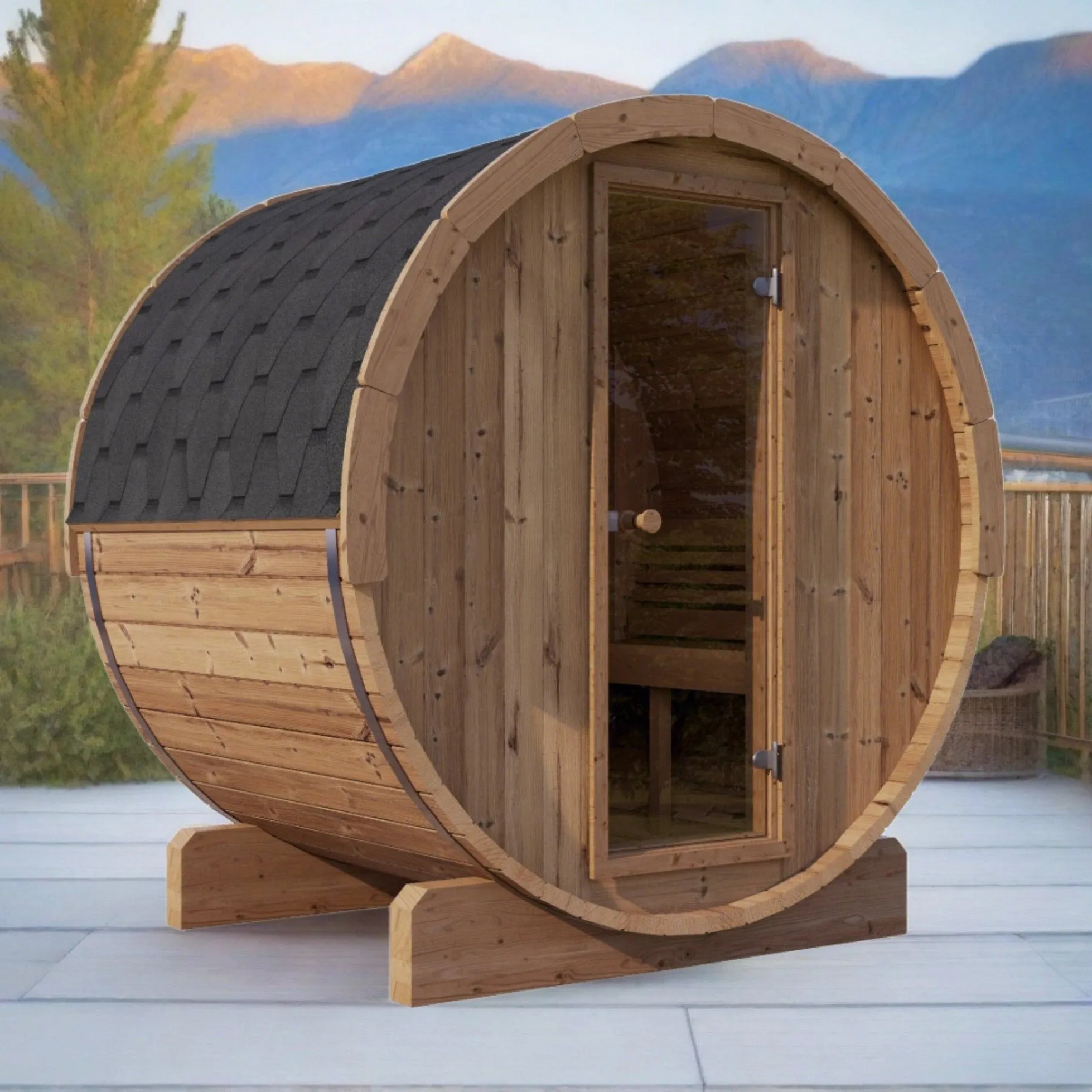 SaunaLife Model E6 ERGO 2 Person Barrel Sauna