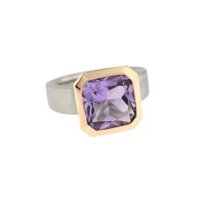 Series 20 | Oblique Grand Ring, 14k Rose, Pd.   10 mm Lavender Amethyst (SIZE 6.75)